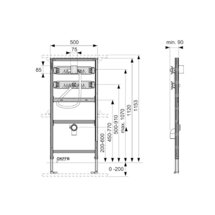 TECE модуль для установки писсуара, - 9320008