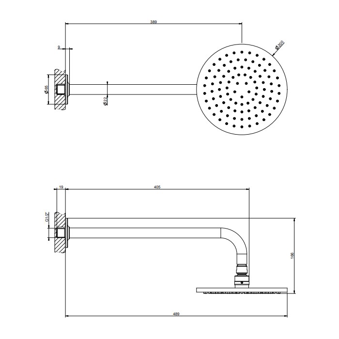 Gessi Верхний душ, настенный, Inciso, 58148#031 цвет: хром
