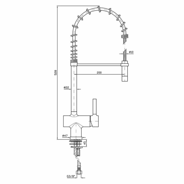 Zucchetti однорычажный смеситель для мойки на 1 отверстие, pancucina, хром арт. zp6286