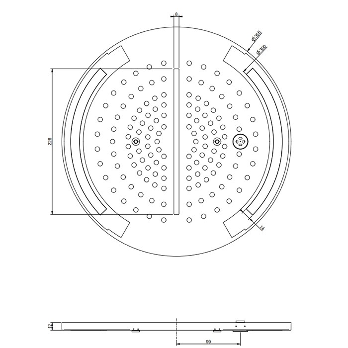 Gessi Накладная панель с подсветкой d35см., Colour, 57878#279 цвет: white cn