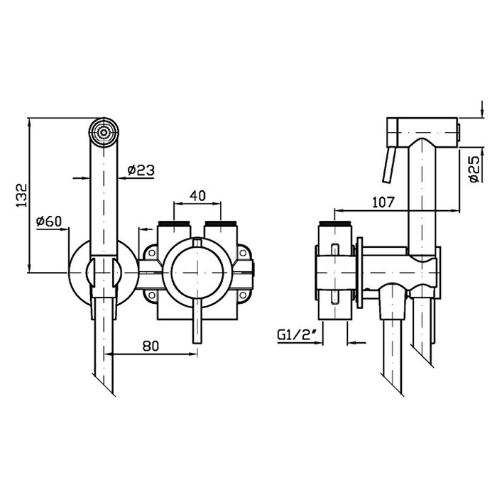 Zucchetti гигиенический душ, со встроенным смесителем, лейкой, держателем, шлангом 120см, helm, матовая нержавеющая сталь арт. zhe417.x