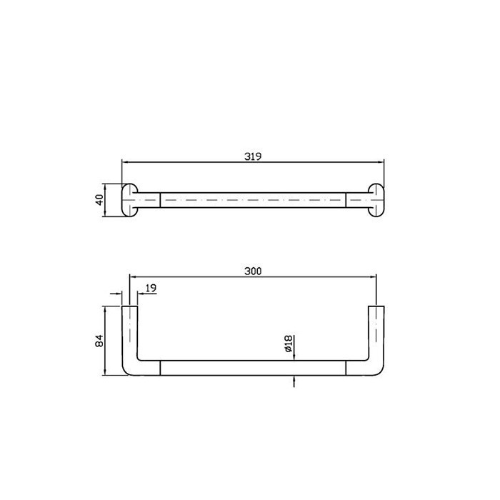 Zucchetti полотенцедержатель, 30см., подвесной, medameda, хром арт. zad920