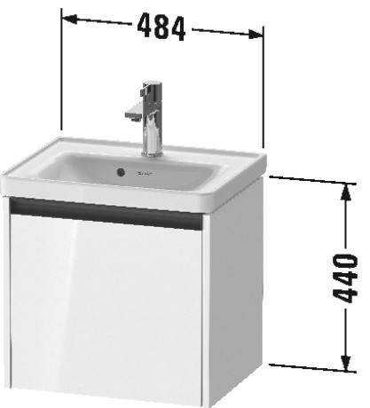 Duravit тумба подвесная под раковину 375 мм х 484 мм х 440 мм, ketho.2, k25080007070000 цвет: бетонно-серый матовый