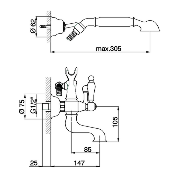 Cisal смеситель для ванны ts00012027 arcana toscana цвет: бронза