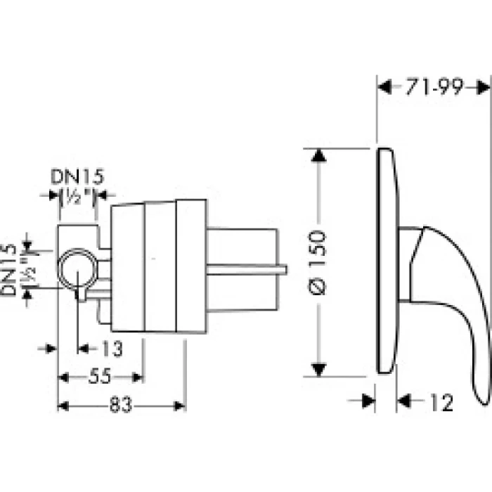 Hansgrohe смеситель для душа, Focus E, хром арт. 31766000