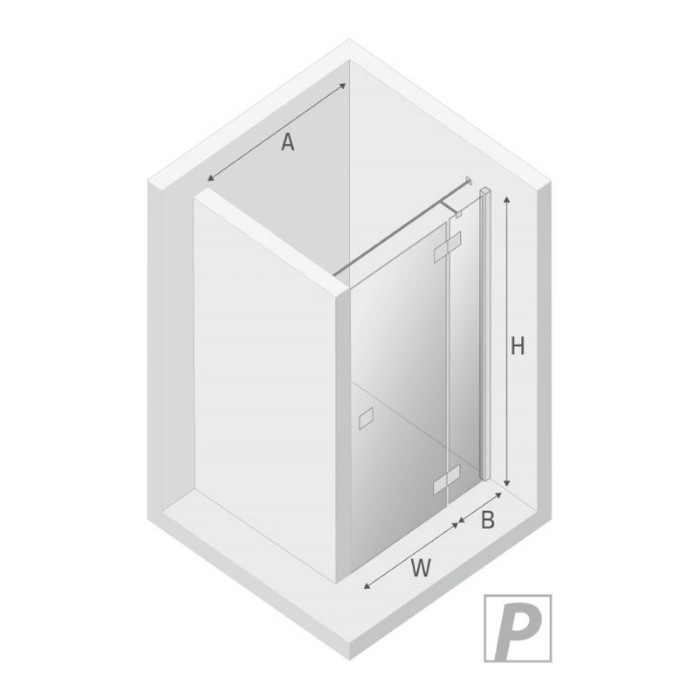 Дверь в нишу r 110x200, New trendy Reflexa chrome, хром арт. EXK-5064