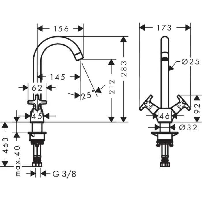 Hansgrohe смеситель для мойки, Logis M32, хром арт. 71285000