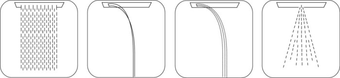 Bossini верхний душ для подвесного потолка dream/4 570 мм х 470 мм, с 4 режимами струи, dream, хром арт. h38928.030