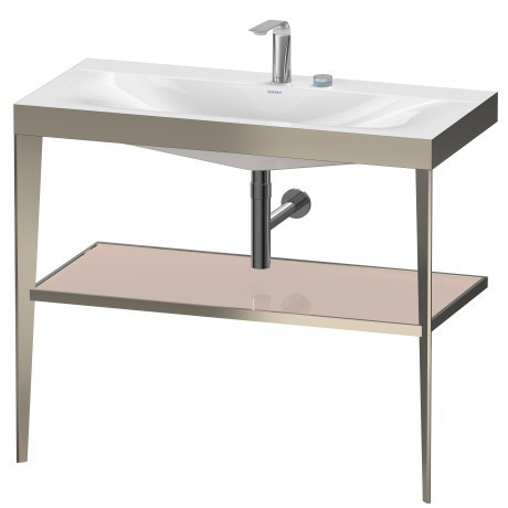 Duravit напольная консоль xviu/c-bonded 1000 мм х 850 мм, с умывальником viu, xviu, xv4716eb110 цвет: матовое шампанское/абрикосово - жемчужный лак