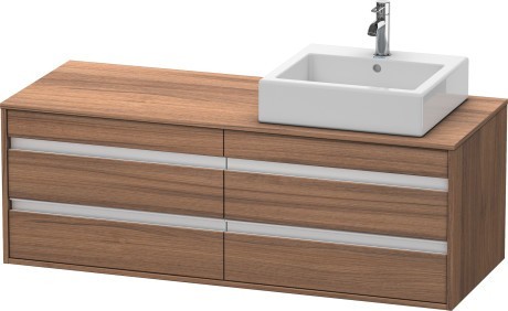 Duravit тумба подвесная под раковину с четырмя выдвижными ящиками, ketho, kt6657r7979 цвет: орех натуральный