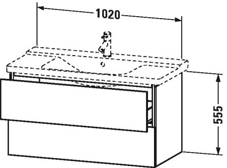 Duravit тумба подвесная под раковину, l-cube, lc625005252 цвет: дуб европейский