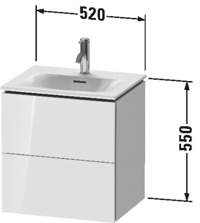 Duravit тумба подвесная под раковину, l-cube, lc630402222 цвет: белый глянцевый