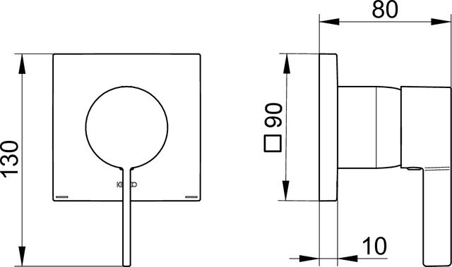 Keuco смеситель однорычажный для душа с квадратной розеткой, ixmo, черный матовый арт. 59551 379502