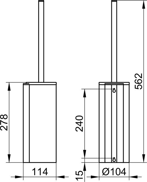 Keuco ершик для туалета с пластиковой колбой анодированный, plan care, алюминий серебристый анодированный арт. 34964 170100