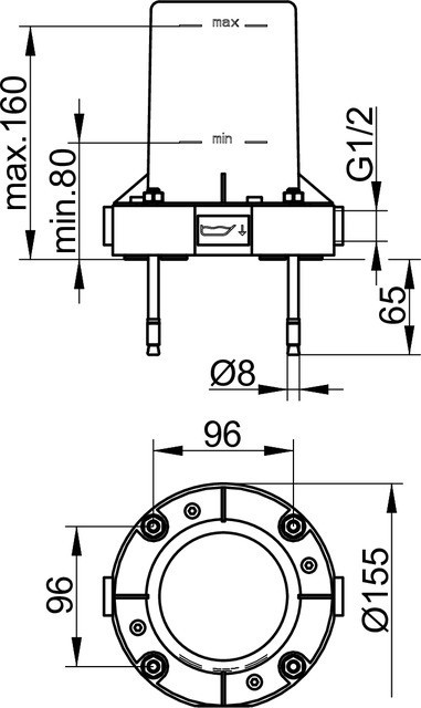 Keuco блок для напольного монтажа смесителя для ванны, edition 11, арт. 51127 010070