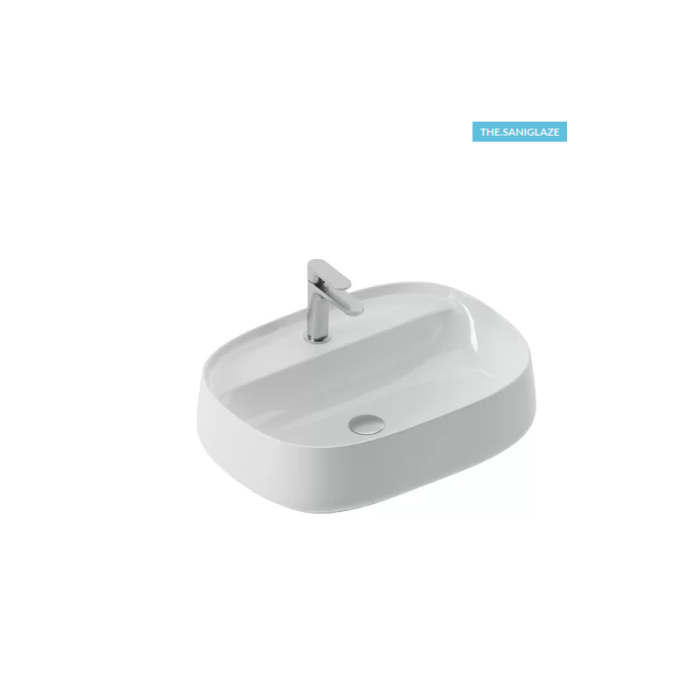 Раковина настольная 60x45 см, 1 отверстие, ArtCeram Whisky, белый Saniglaze арт. WHL002 01 34