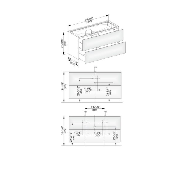 Keuco тумба подвесная под раковину с двумя выдвижными фронтами, с внутренней светодиодной подсветкой, edition 11, белый арт. 31362 380100