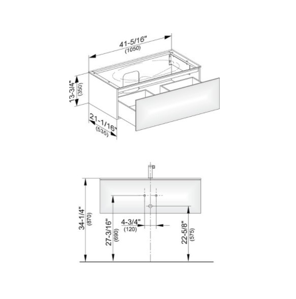 Keuco тумба подвесная под раковину с одним выдвижным фронтом, с внутренней светодиодной подсветкой, edition 11, черный арт. 31351 330100