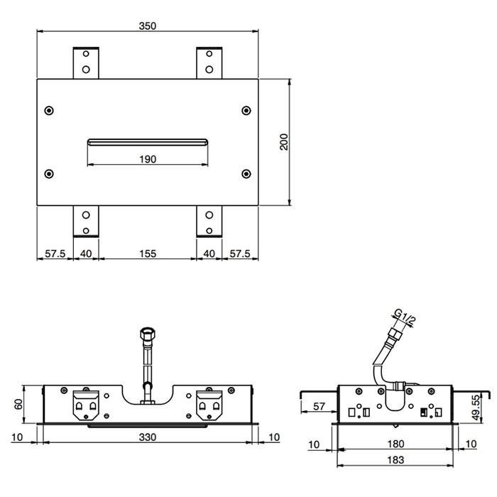 Fima Carlo Frattini верхний душ 35х20см., потолочный soffioni, чёрный арт. f2810ns