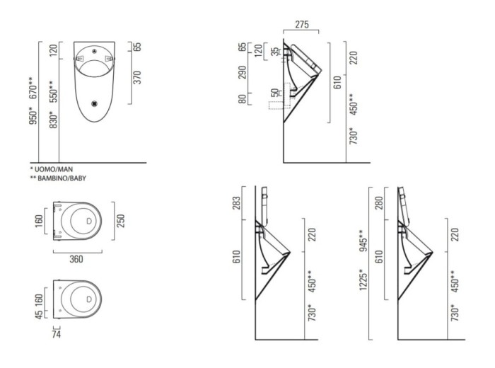 GSI Писсуар настенный, Pura - 889711