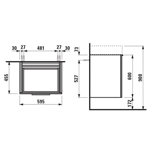 LAUFEN шкафчик под раковину с компактным сифоном, KARTELL - 4.0755.1.033.634.1