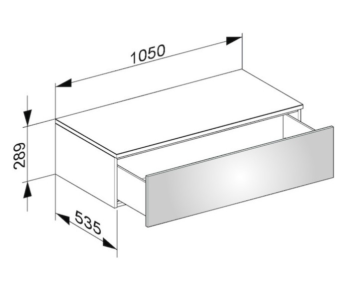 Keuco тумба боковая подвесная с одним выдвижным фронтальным ящиком антарцит, edition 400, антрацит арт. 31751 390000