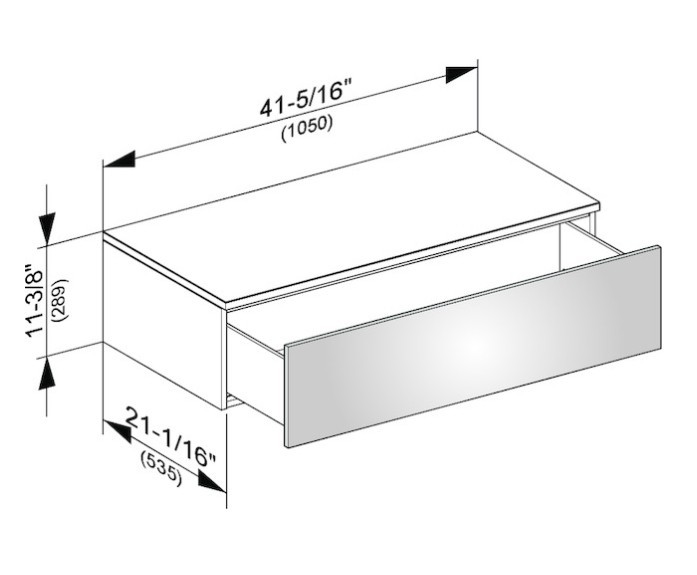 Keuco тумба боковая подвесная с одним выдвижным фронтальным ящиком антарцит, edition 400, антрацит арт. 31751 390000