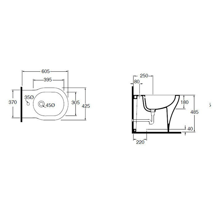 Azzurra Биде 43x61 XL, XLBIT000000MBI/(XL500) цвет: белый