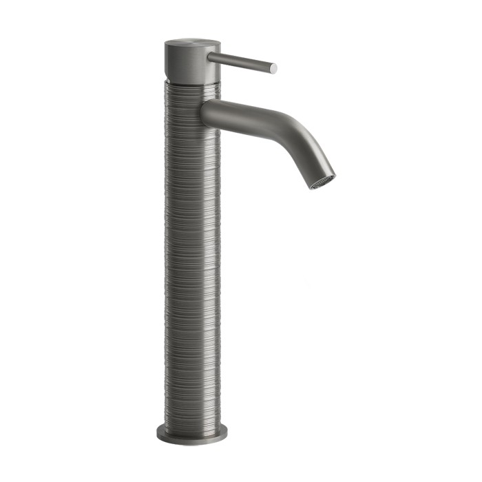 Gessi Смеситель для раковины высокий, без донного клапана, Trame, 54309#239 цвет: шлифованная сталь