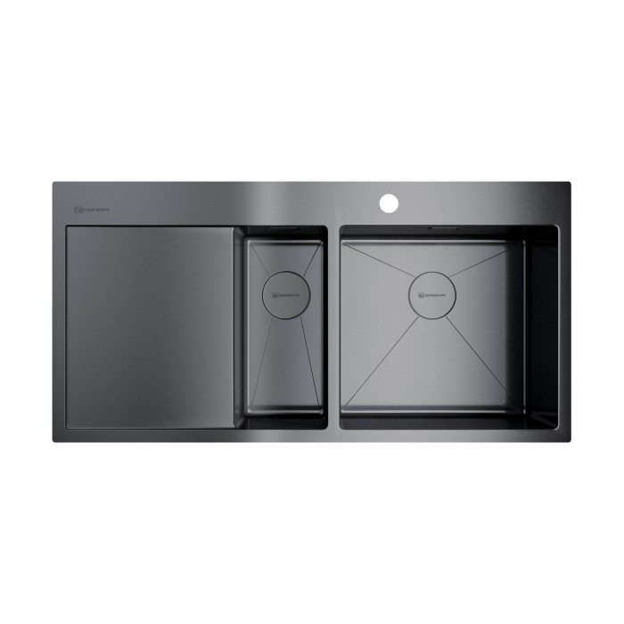 Omoikiri кухонная мойка Akisame 100-2-R, вороненая сталь арт. 4973104