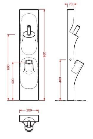 ArtCeram панель для аксессуаров, osc002 01 00 sotto sopra + up цвет: белый глянцевый