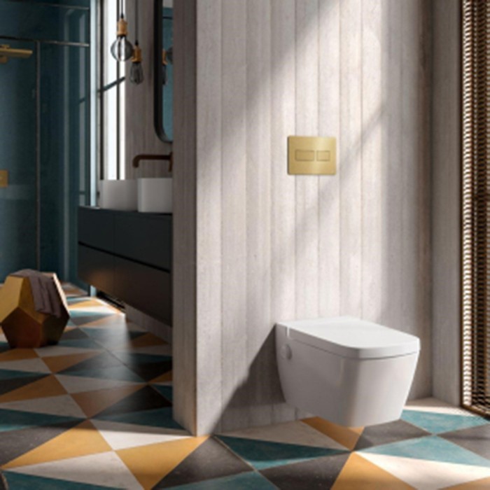 TECE панель смыва с двойной системой смыва для унитаза, латунь, solid - 9240436