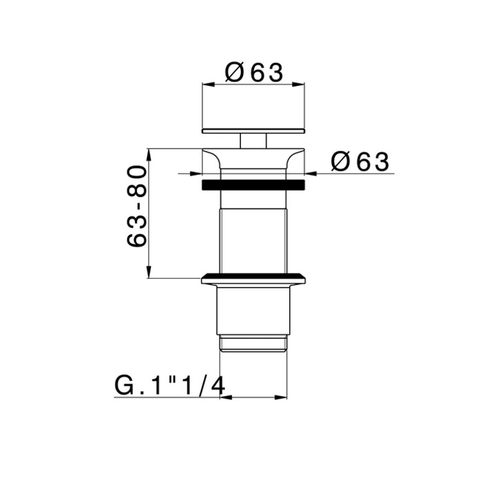 Донный клапан 1"1/4 для раковин без перелива, Cisal Complementi, никель арт. ZA0016132F
