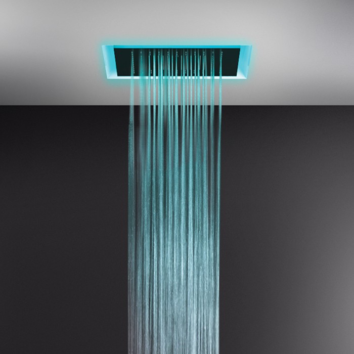 Gessi Встраиваемая душевая система 500х500мм, троп.ливень, водопад, распыление, хромотерапия, пульт ду, Afilo, 57509#279 57016#238 RIR5402#238 цвет: белый