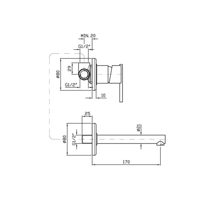 Zucchetti смеситель встраиваемый,скрытая часть, арт. r99499