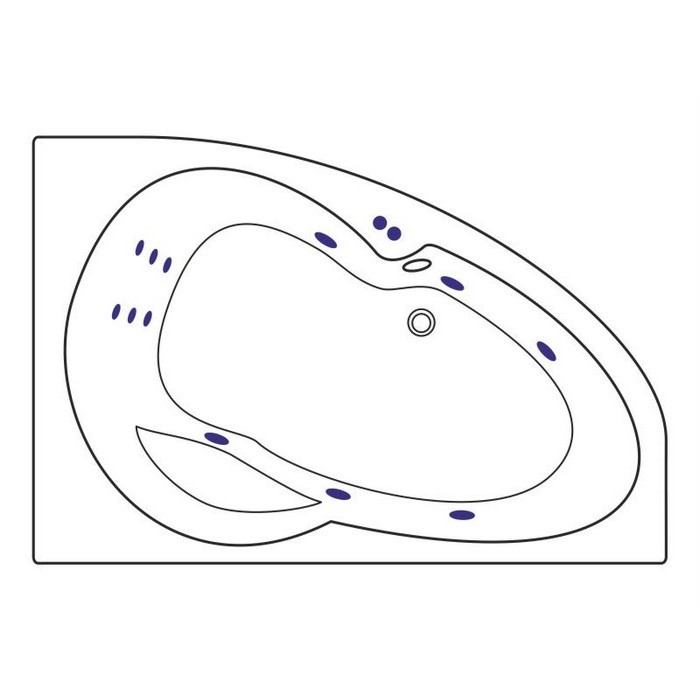 Ванна 160x95 (правая) line, Excellent Newa, белый арт. WAEX.NEP16.LINE.WH