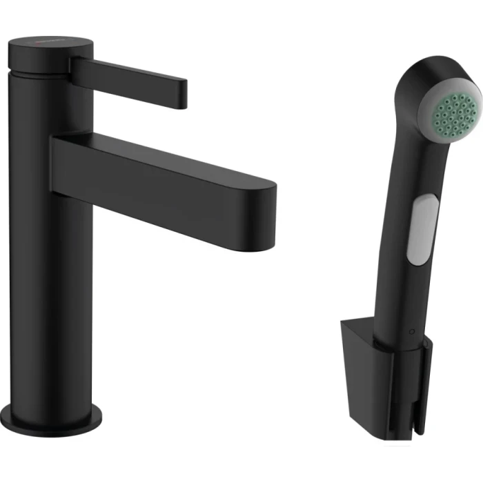Hansgrohe смеситель для раковины с гигиеническим душем, Finoris, черный арт. 76210670