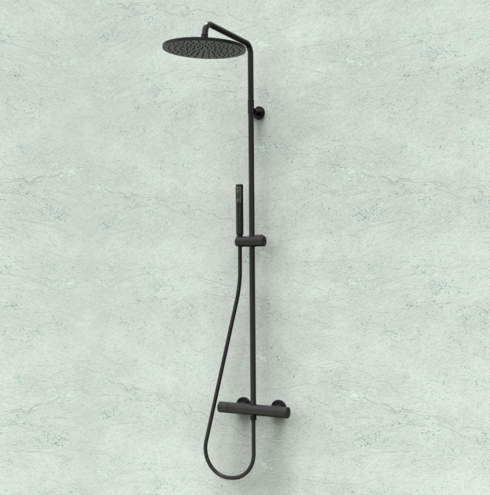 Bossini душевой комплект с термостатом и ручным душем, cosmo, черный арт. l10092.073