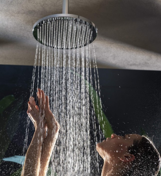 Bossini верхний душ 280 мм, с потолочным кронштейном 200 мм, apice, черный арт. h31430d.073