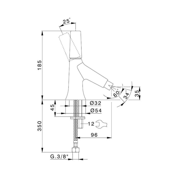 Cisal смеситель для биде, vi0005644q vita, цвет: matt white