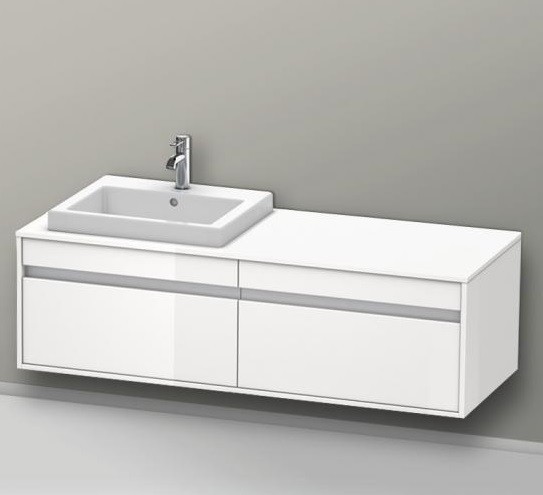 Duravit тумба подвесная под раковину с двумя выдвижными ящиками, ketho, kt 6797l 2222 цвет: белый глянцевый