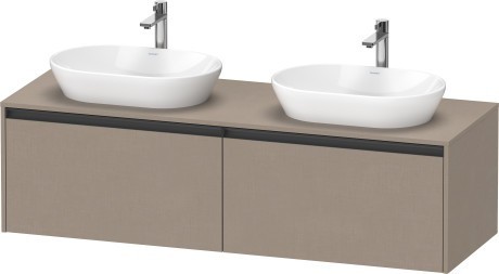 Duravit тумба подвесная под две раковины 550 мм х 1600 мм х 459 мм, ketho.2, k24889b75750000 цвет: лён