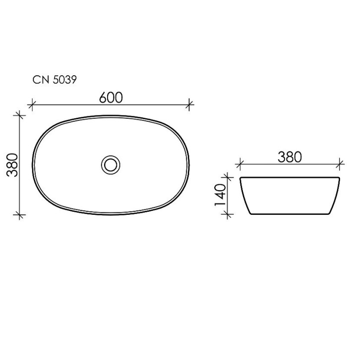 Ceramicanova раковина накладная element, cn5039 цвет: белый