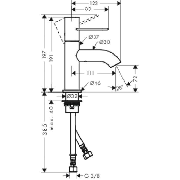 AXOR смеситель для раковины, Uno, никель арт. 38021820
