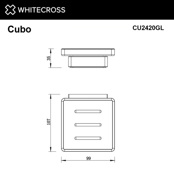 Мыльница подвесная, Whitecross Cubo gold, золото арт. CU2420GL