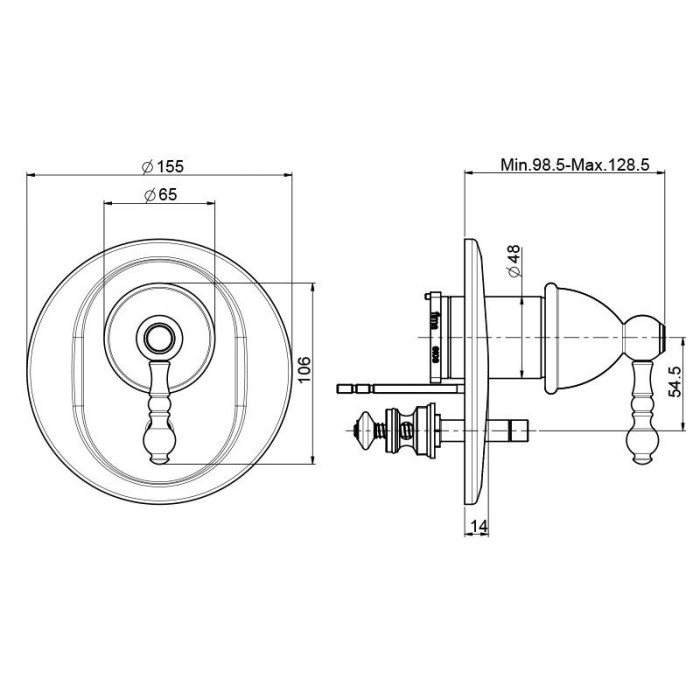 Fima Carlo Frattini встроенный смеситель с переключателем на 2 источника, elizabeth, хром арт. f5089x2cr
