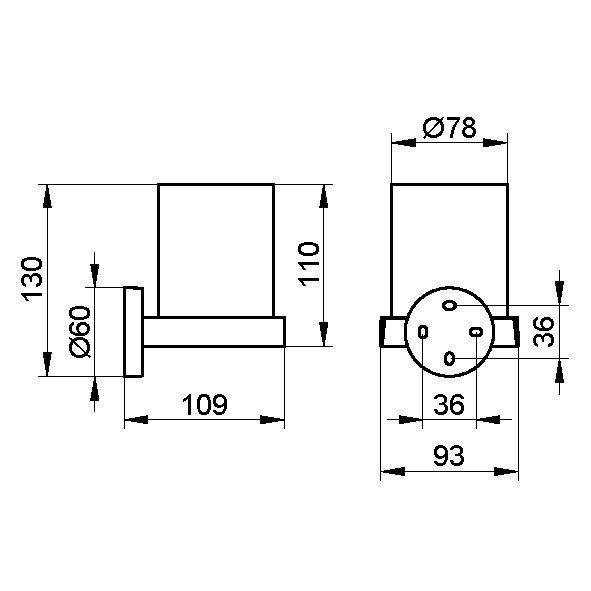 Keuco держатель стакана, edition 90, хром арт. 19050 019000