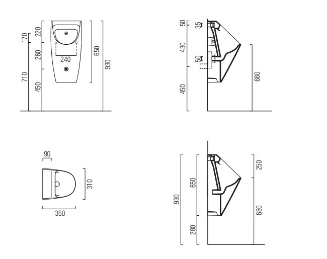 GSI Писсуар настенный, Sand - 909711