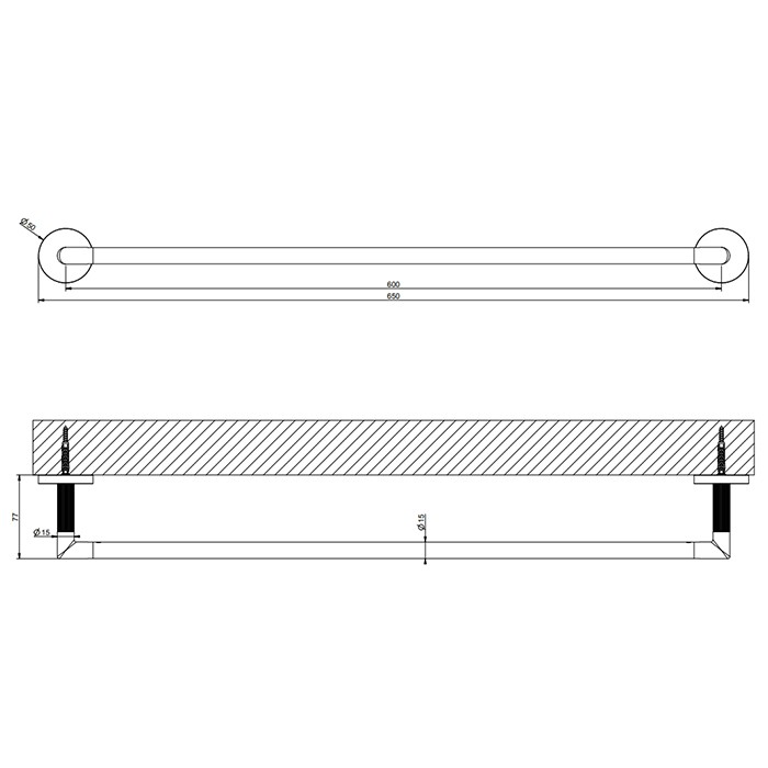 Gessi Полотенцедержатель, 60 см, Ingranaggio, 63903#149 цвет: finox brushed nickel